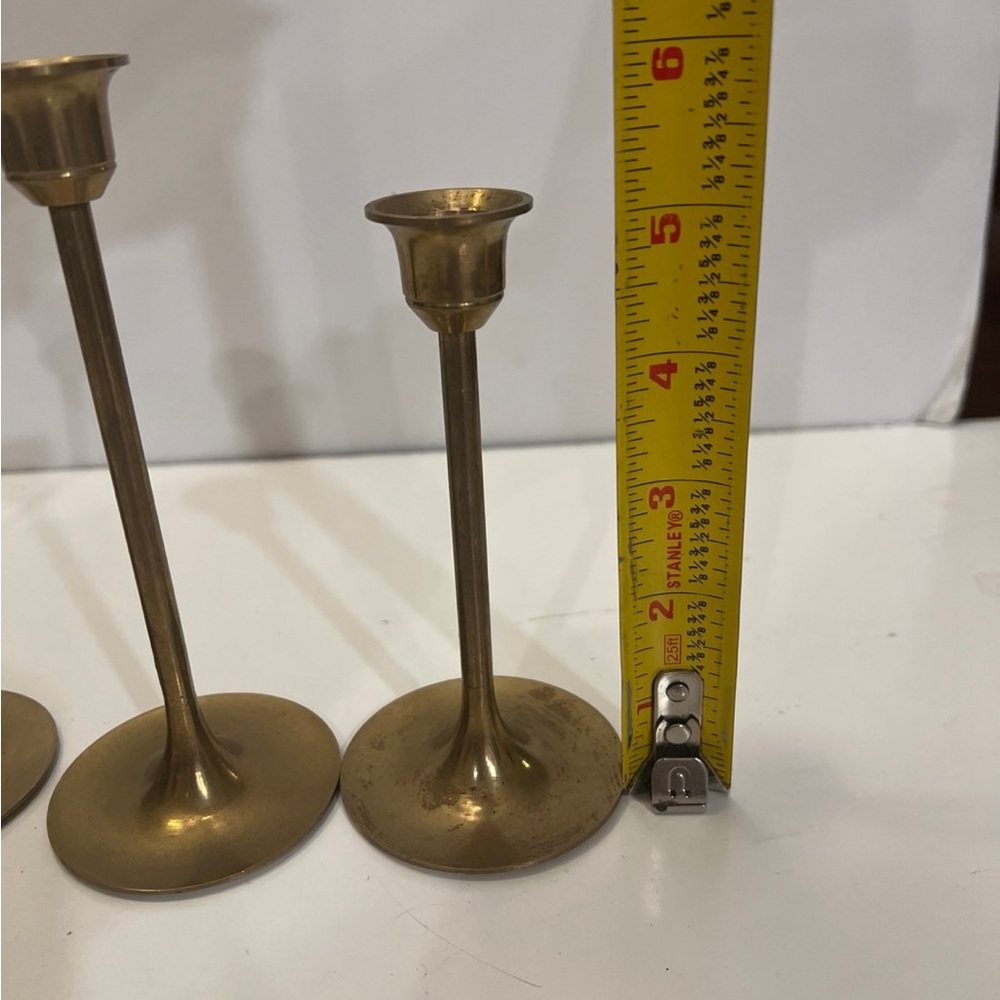 Elegant Brass Candle Holder Set - Picture 5 of 6